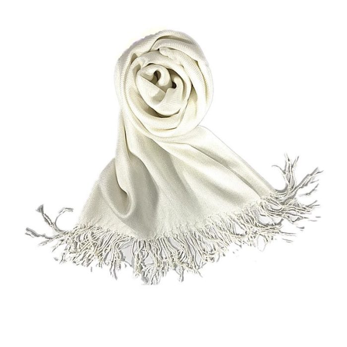 Plain pashmina-White