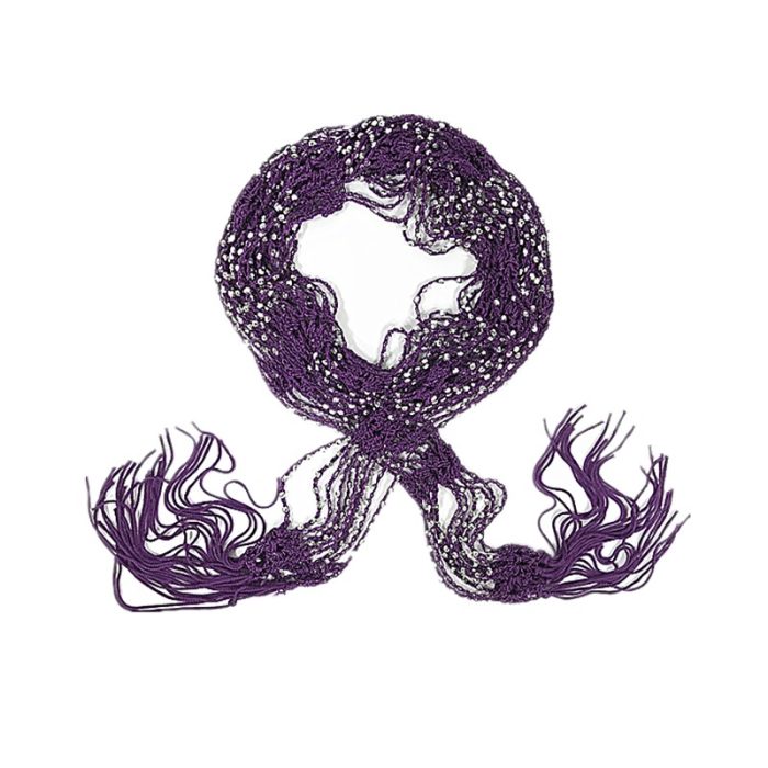 Hand Knitted Belt Scarf - Purple