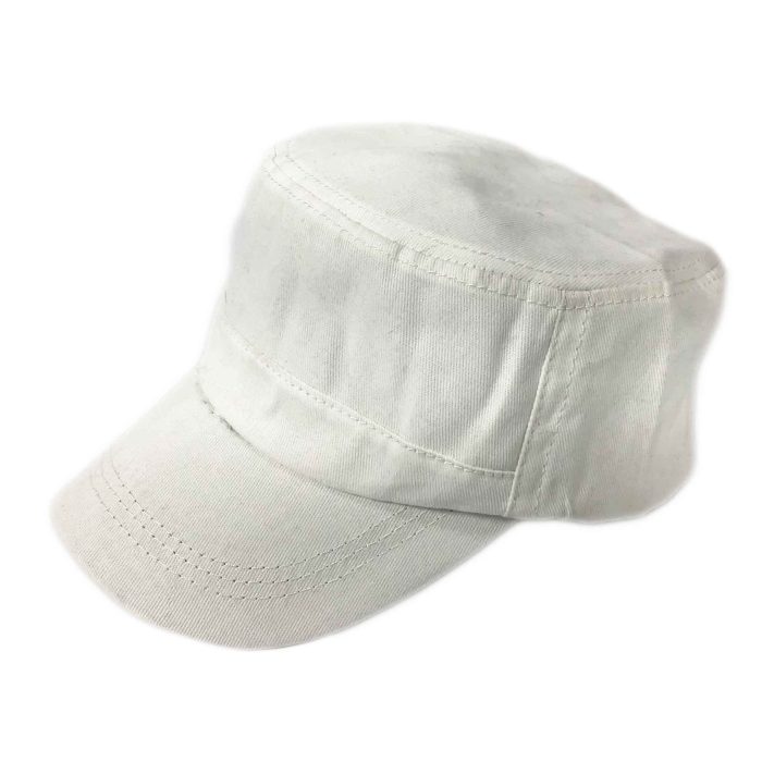 Cotton Flat Top Cap - Cream