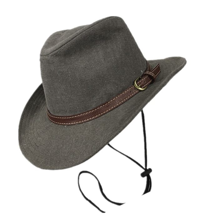 FZ Fedora Hat with Chin Cord - Grey (Size #60)