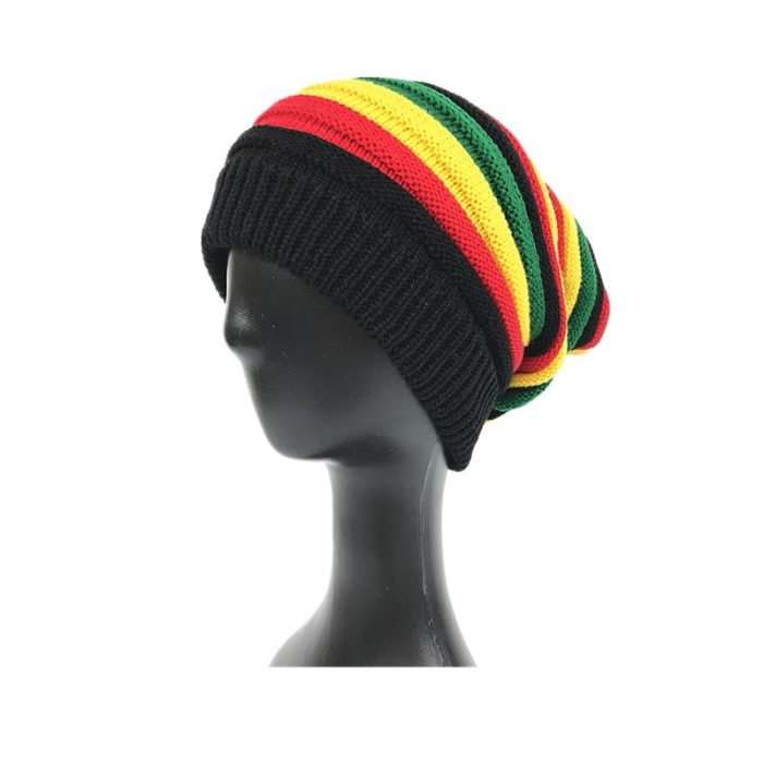Long Beanie with Rainbow Cross Line