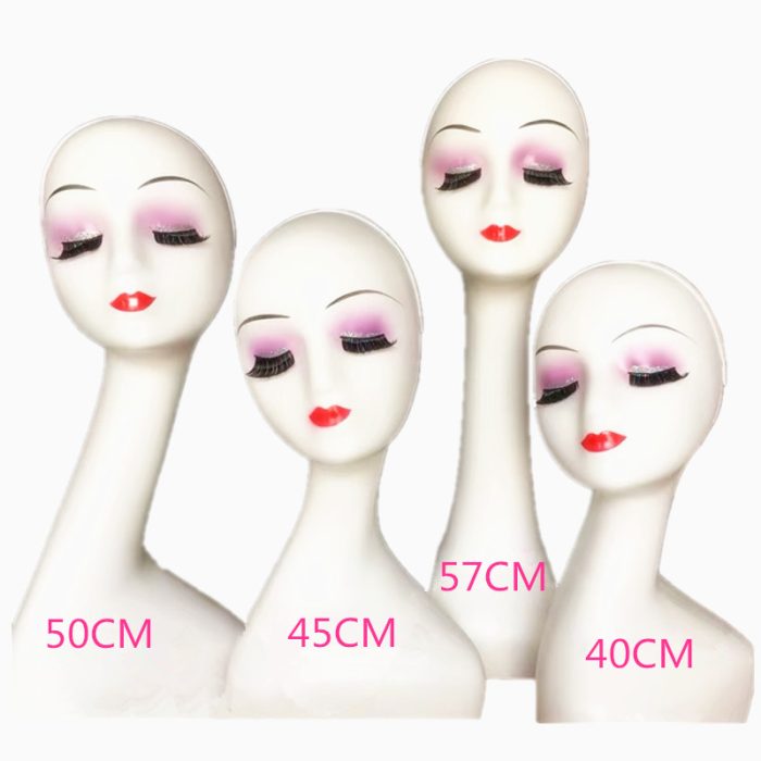 Head Model with Long Eye Lash and Pink Eye Shadow – 45CM
