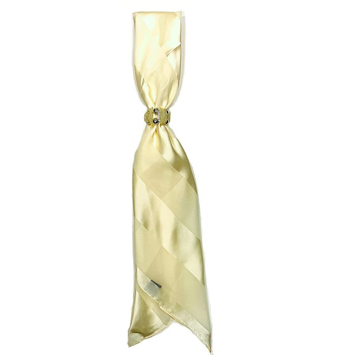 Silk Feel Square Scarf with Ring