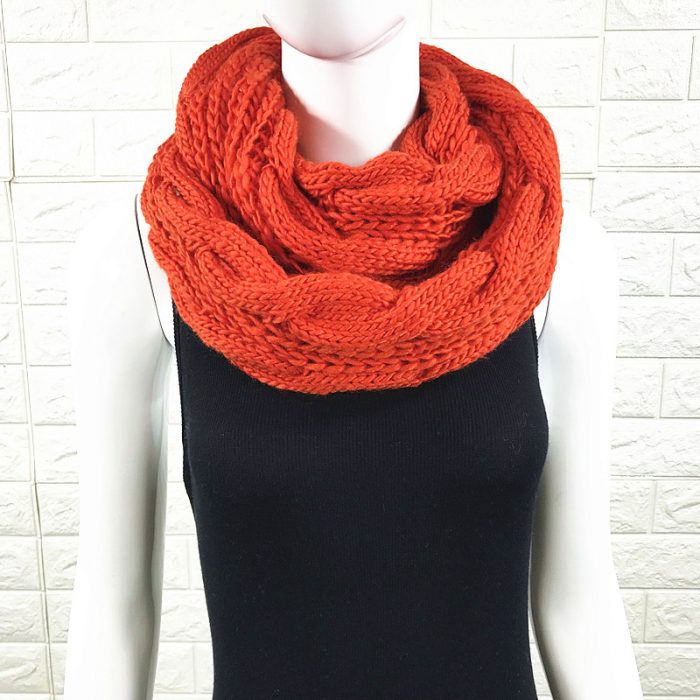 Mohair Feel Patterned Knitted Snood