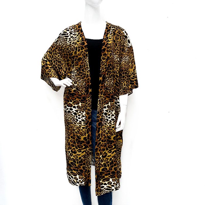 Patterned Long Kimono. Free Size