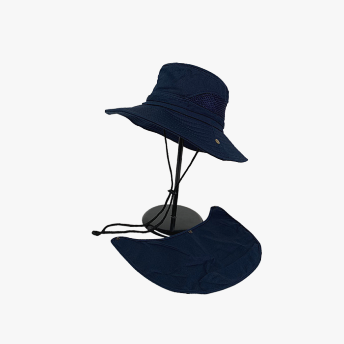 Big Brim Cotton Removable Flap Hat - Image 2