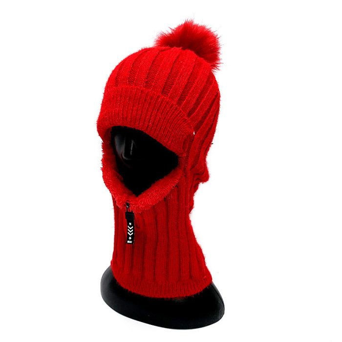 Neck-Covered Beanie with Fleece Lining. Free Size.