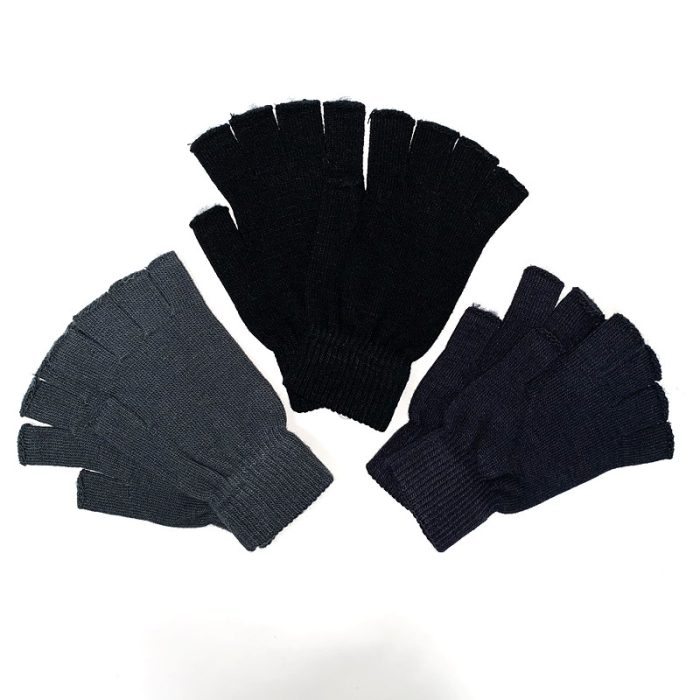 Half Finger Knitted Glove – Large. Assorted Colors.