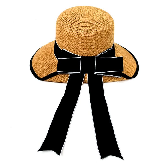 Stylish Back Up Hat with Ribbon Bow