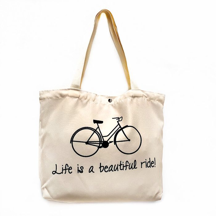 Canvas Tote Bag - Lift is a beautiful ride 43*34cm