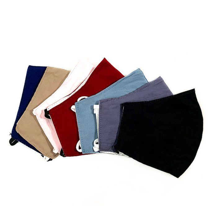 3 Layer Cotton Face Mask - Solid Color Assorted