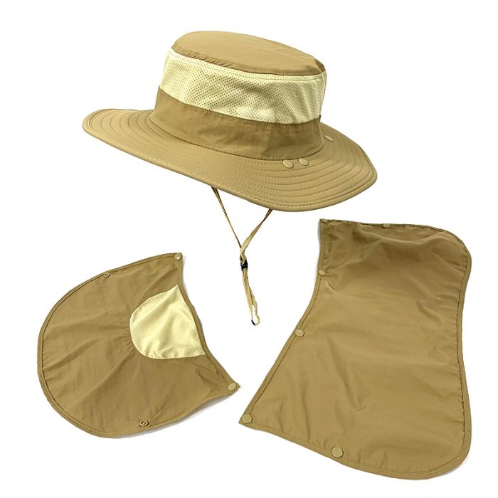 Wide Brim Neck Face Flap Hat - Image 2