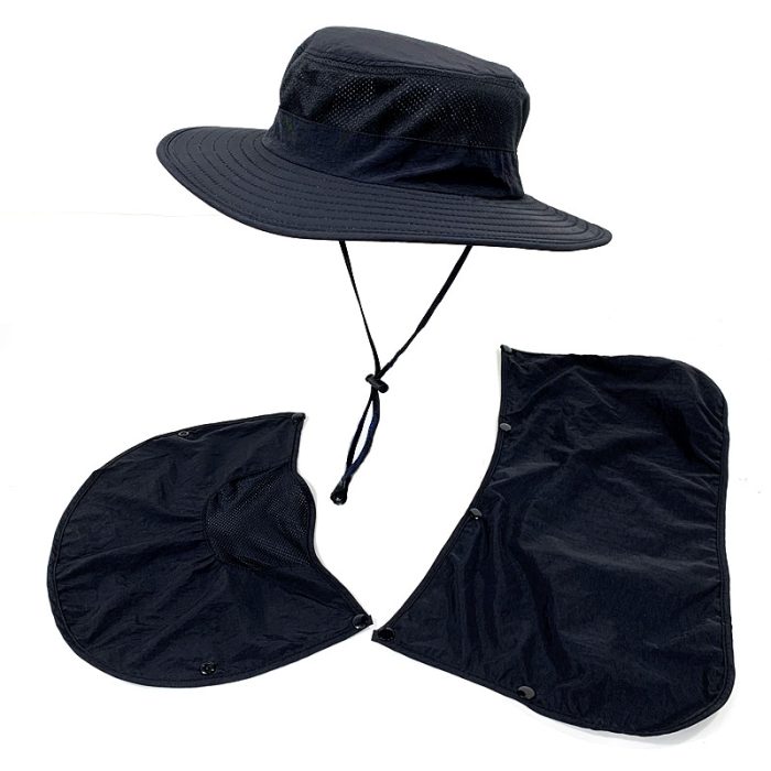 Wide Brim Neck Face Flap Hat - Image 2