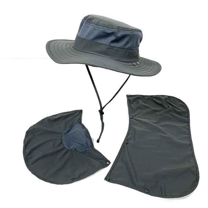 Wide Brim Neck Face Flap Hat - Image 2