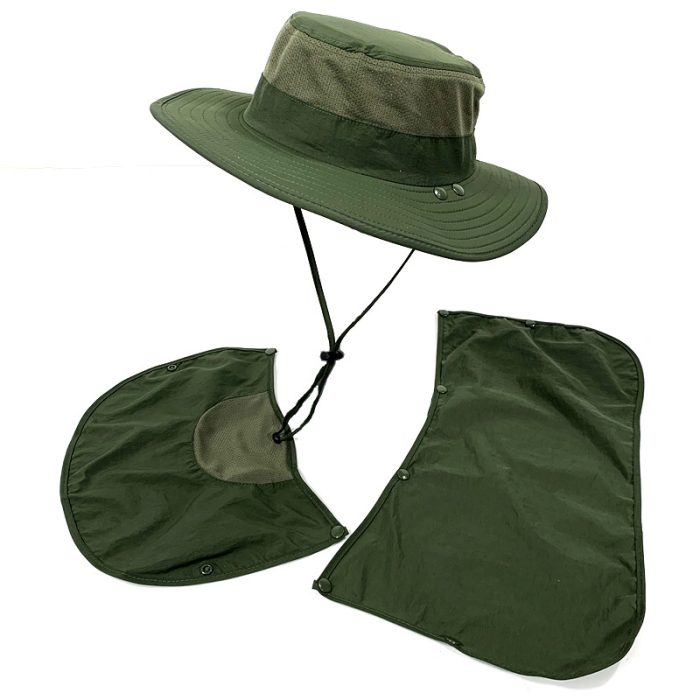 Wide Brim Neck Face Flap Hat - Image 2
