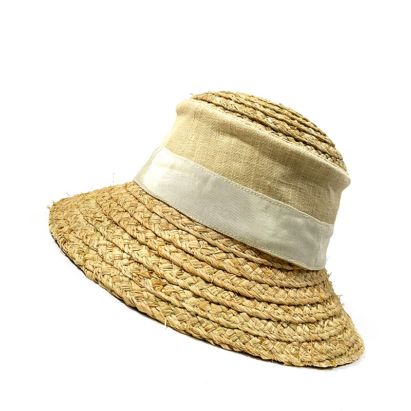 Stylish Raffia/Cotton Hat - AUTN PTY LTD