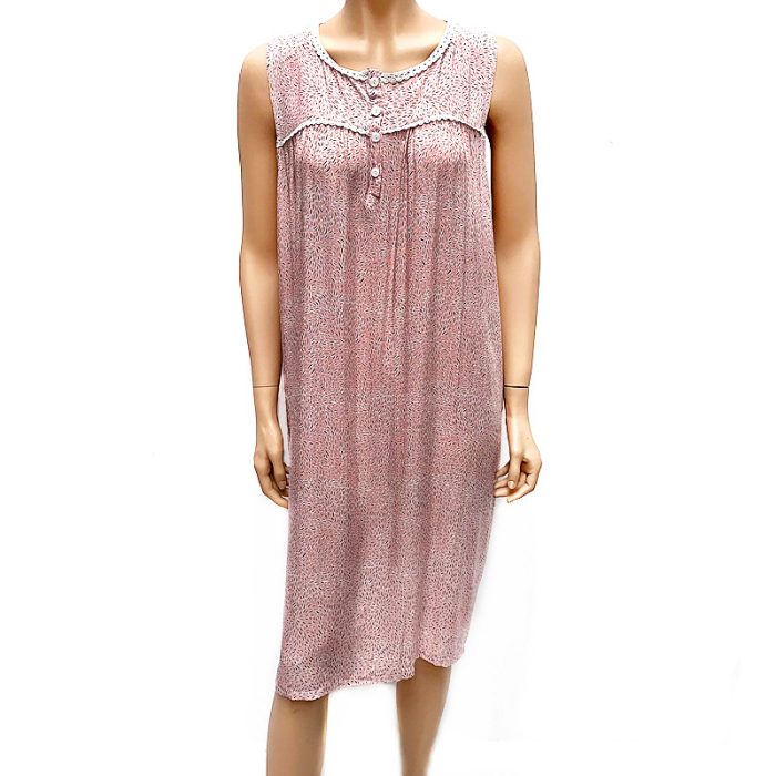 Relexed Sleeveless Nightie with Lace. Size 8 - Size 26.