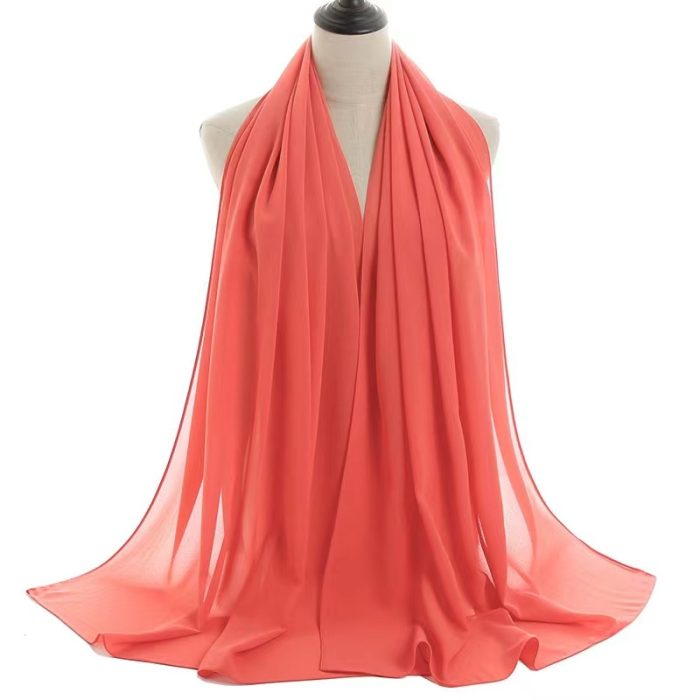 Stretchable Solid Color Chiffon Scarf