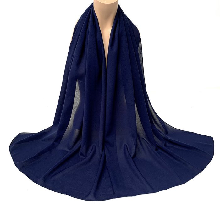 Stretchable Solid Color Chiffon Scarf