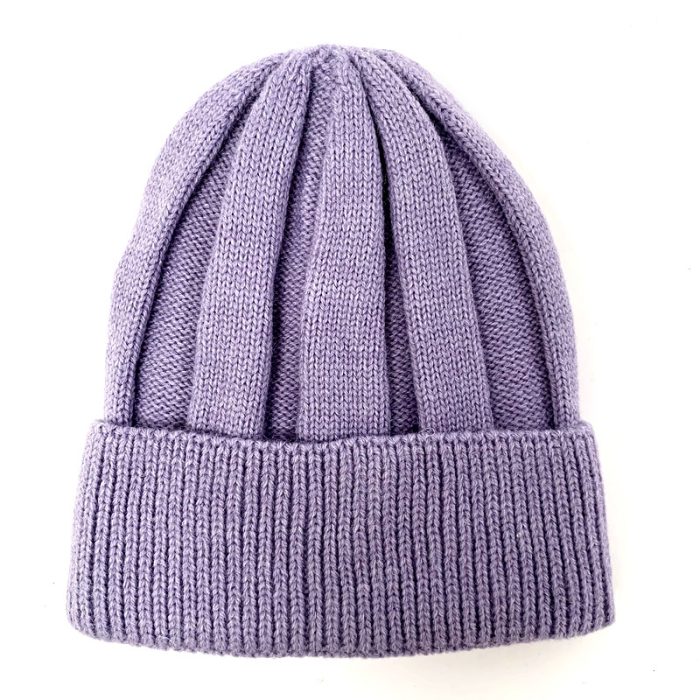 Kids Solid Color Rib Beanie