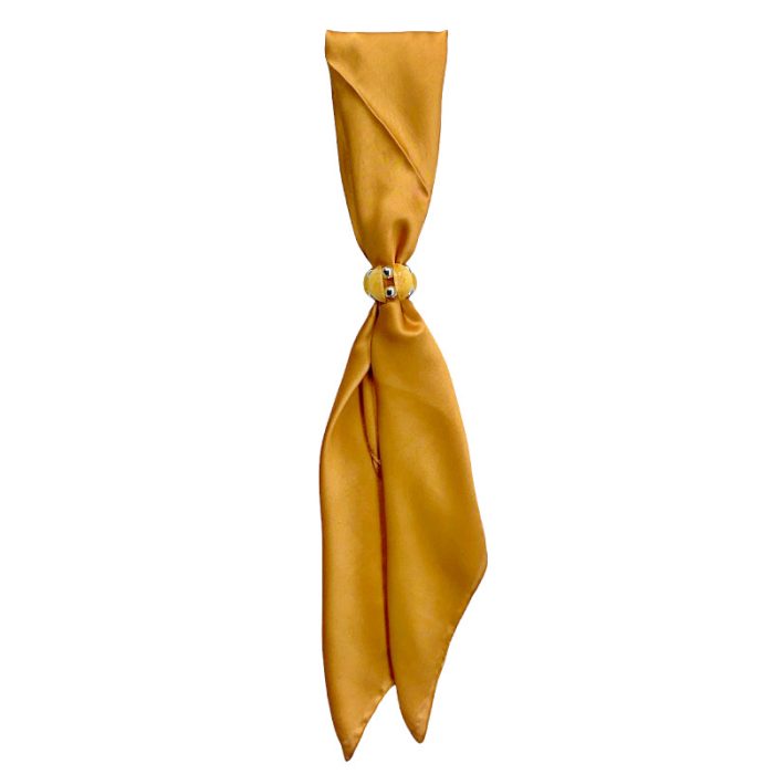 Silk Feel Square Scarf with Ring