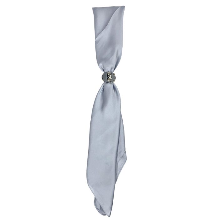 Silk Feel Square Scarf with Ring