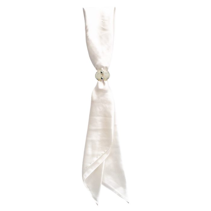 Silk Feel Square Scarf with Ring