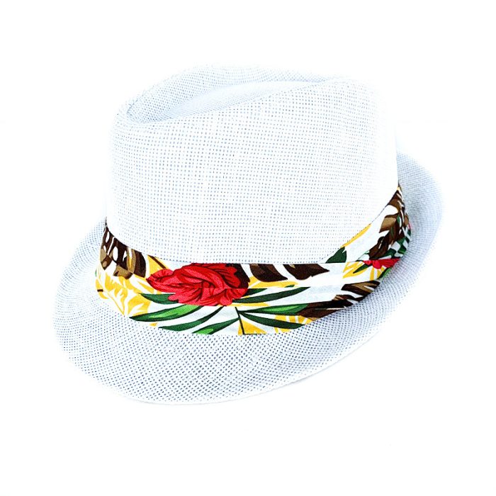 Floral Print Band Trilby Hat
