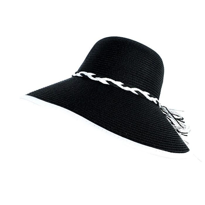 Wide Brim Floppy Hat with Twist Band