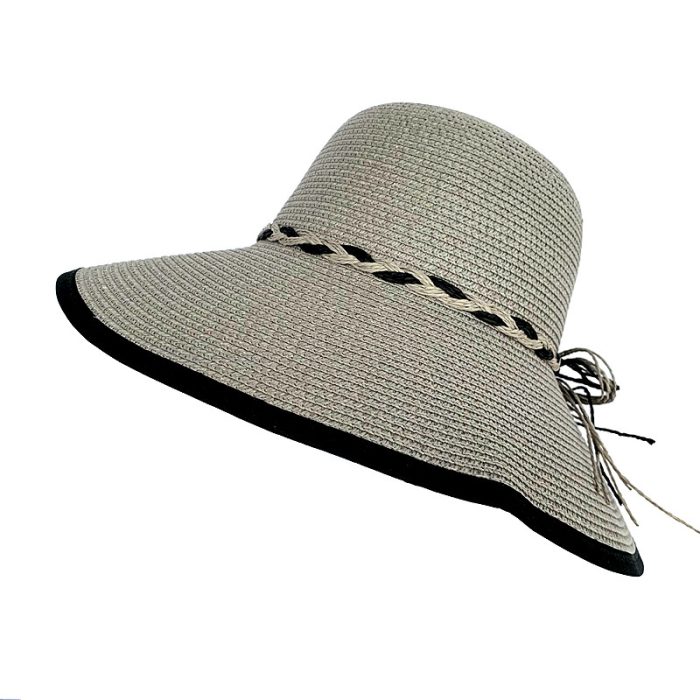 Wide Brim Floppy Hat with Twist Band