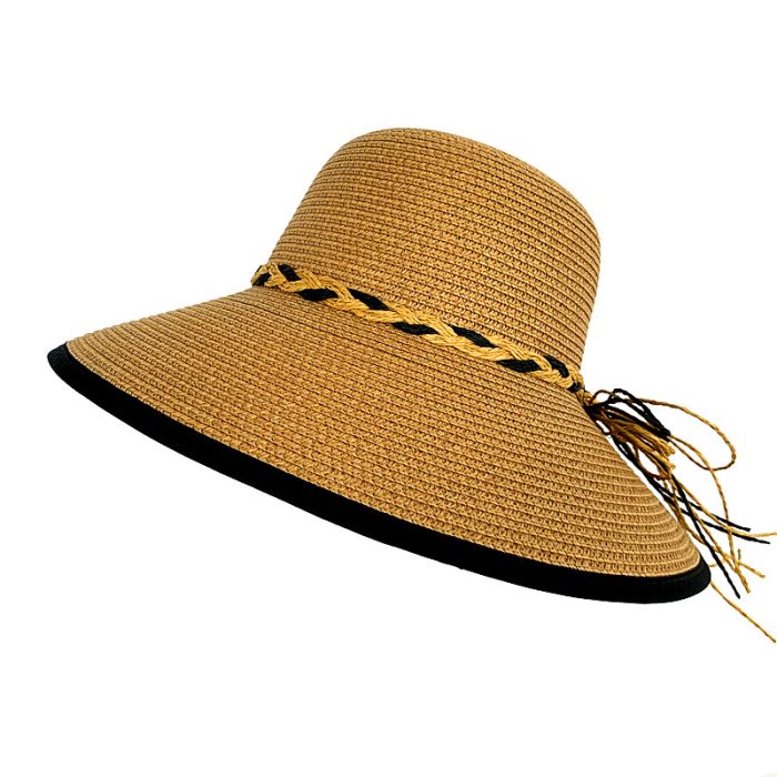 Wide Brim Floppy Hat with Twist Band
