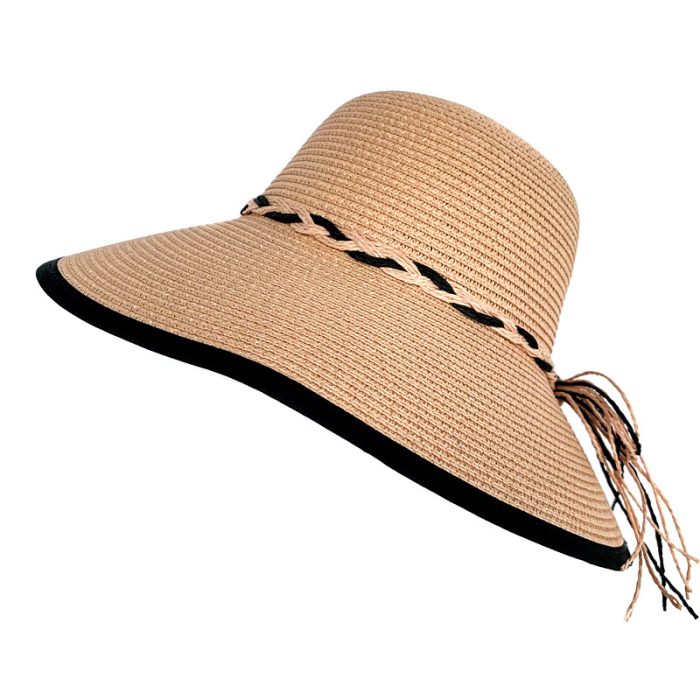 Wide Brim Floppy Hat with Twist Band