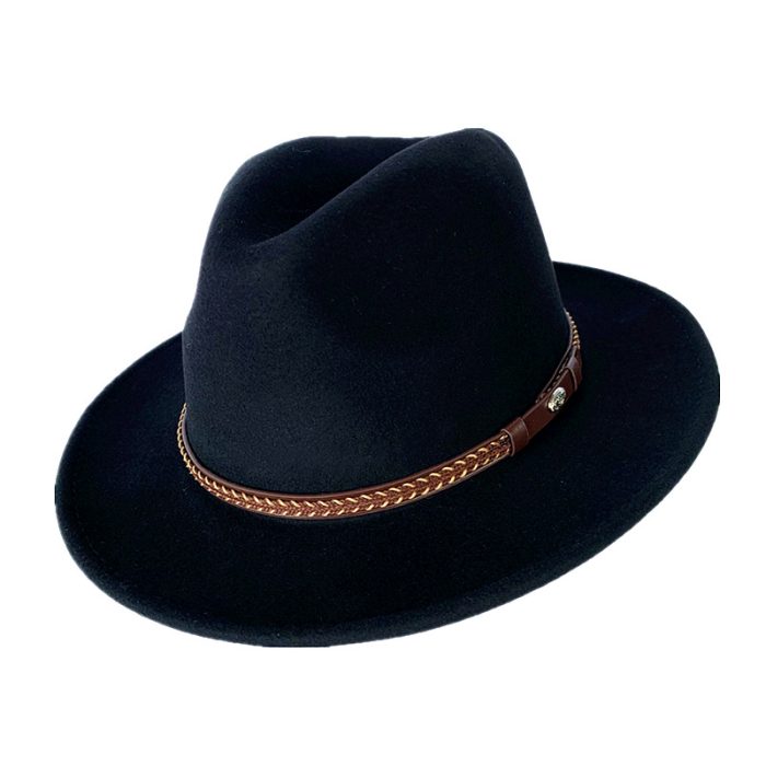 100% Australian Wool Felt Fedora Hat - S (#56)