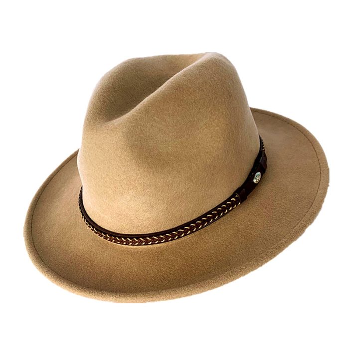100% Australian Wool Felt Fedora Hat - S (#56)