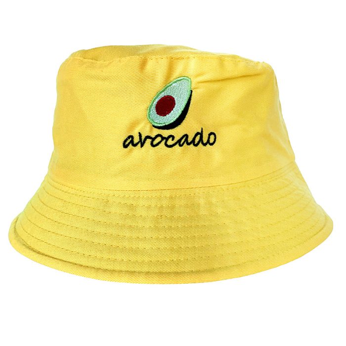 Reversible Embroidered Avocado Bucket Hat