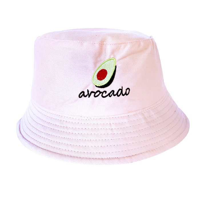 Reversible Embroidered Avocado Bucket Hat