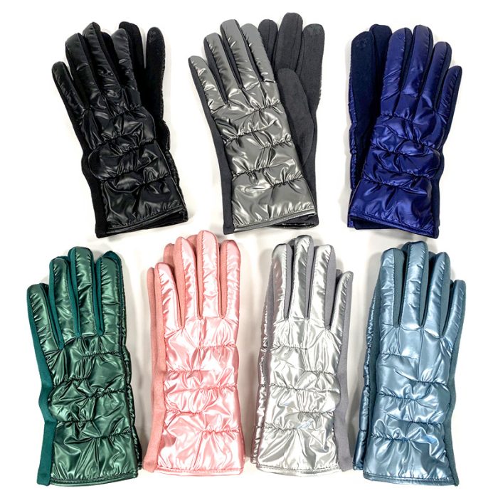 Women Metallic Gloves with Lining and Finger Touch – Assorted Color
