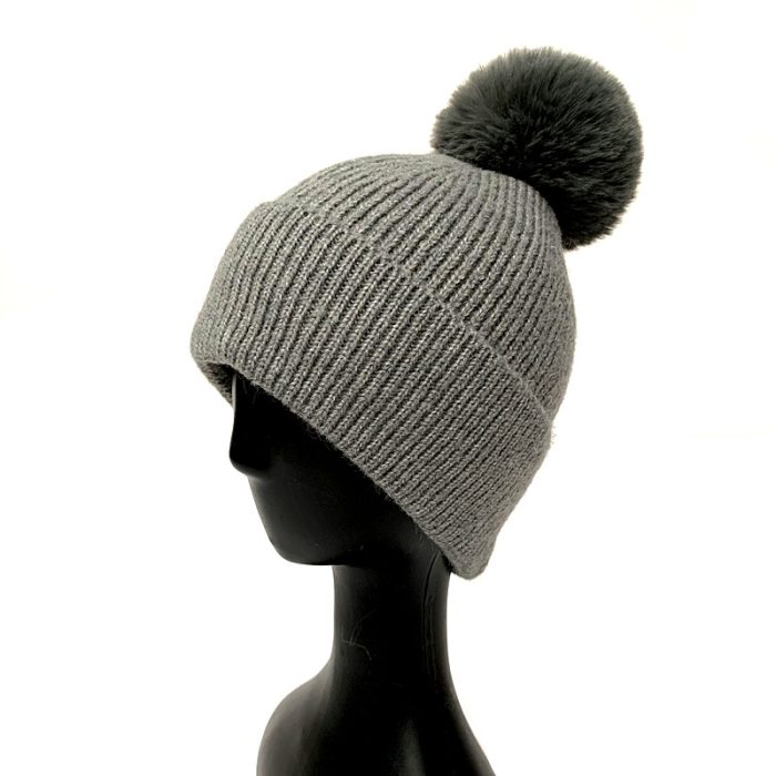 Lux Wool Blend Beanie with Pom