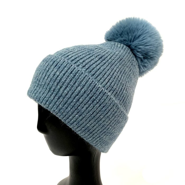 Lux Wool Blend Beanie with Pom