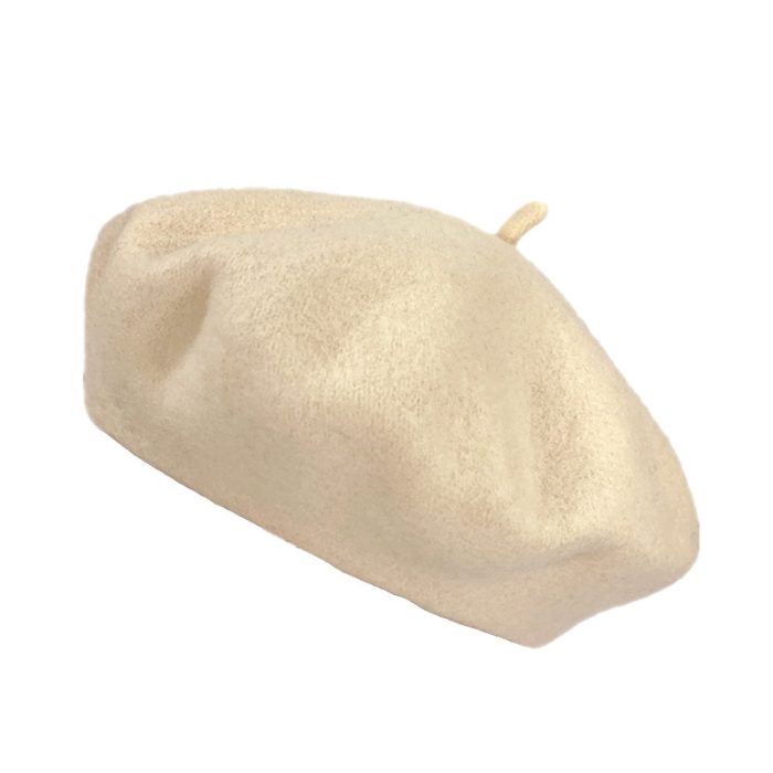 Stylish Wool Blend Beret-Beige