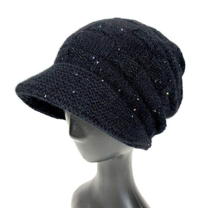 Stylish Slouchy Hat with Sequins Deco