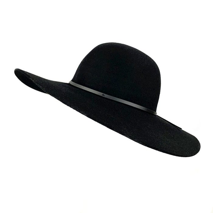 Stylish Wool Floppy Hat with Band Deco
