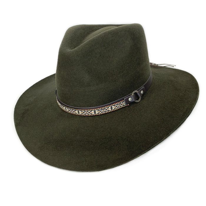 Stylish Felt Cowboy Hard Hat with Band Deco - S (#56)