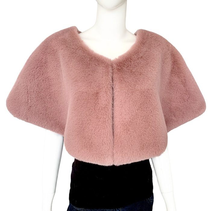 Lux Faux Rabbit Fur Capelet