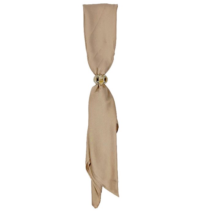 Silk Feel Square Scarf with Ring