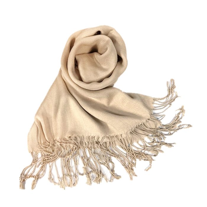 Plain pashmina-Beige