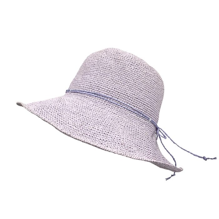Adjustable Hand Crochet Floppy Hat with String Ribbon - 8CM Brim
