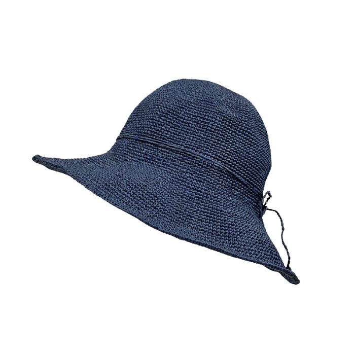 Adjustable Hand Crochet Floppy Hat with String Ribbon - 8CM Brim