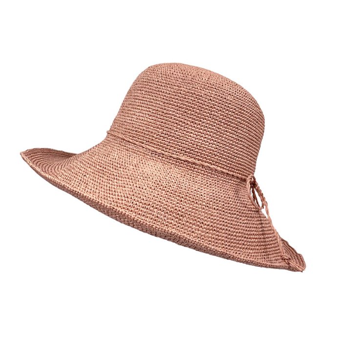 Adjustable Hand Crochet Floppy Hat with String Ribbon - 10CM Brim