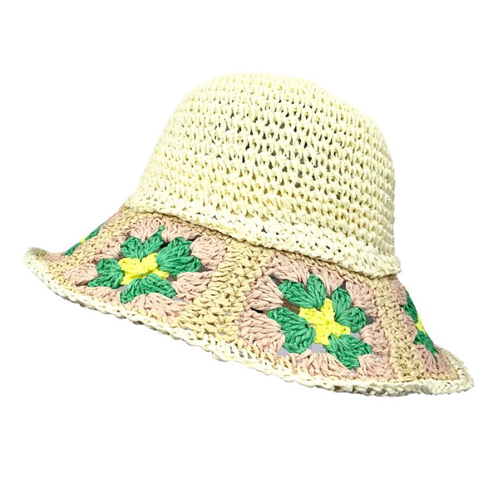 Hand Crochet Color Flower Hat